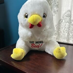 White Plush Chicken with Yellow Beak and Feet